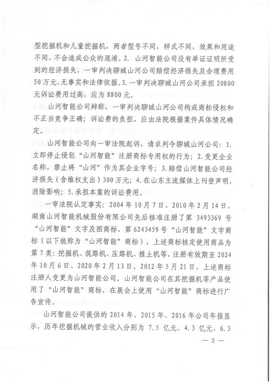 对侵权“零容忍”! 山河智能维权获赔300万!